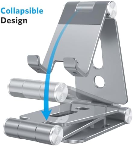 OMOTON Foldable Cell Phone Stand, C4 Portable Aluminum Phone Holder
