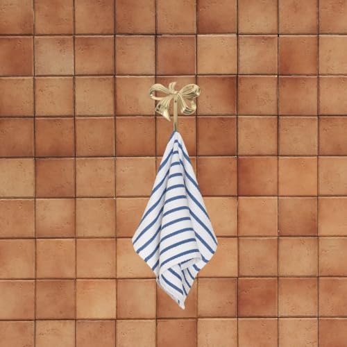 Brass Bow Wall Hook Decorative Vintage Coat Hanger for Towels and