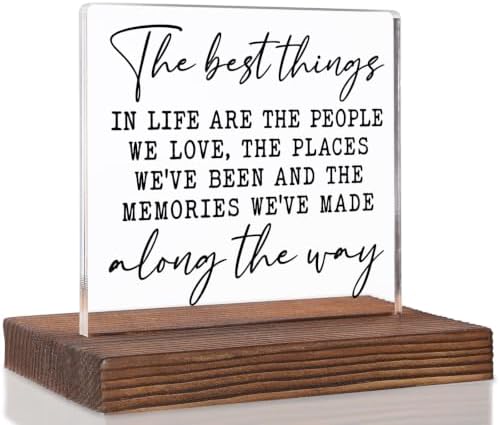 Inspirational Family Office Decor, The Best Things in Life Quote Sign