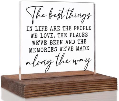 Inspirational Family Office Decor, The Best Things in Life Quote Sign