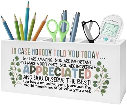 Boho Inspirational Pencil Pen Holder for Desk, Appreciation Gifts for