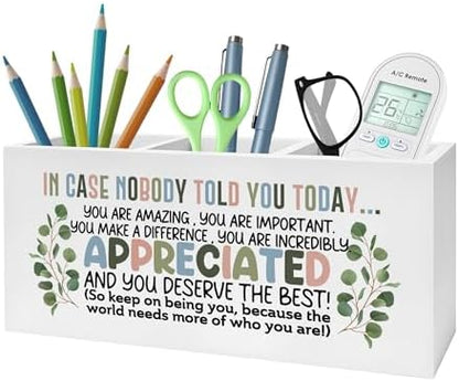 Boho Inspirational Pencil Pen Holder for Desk, Appreciation Gifts for