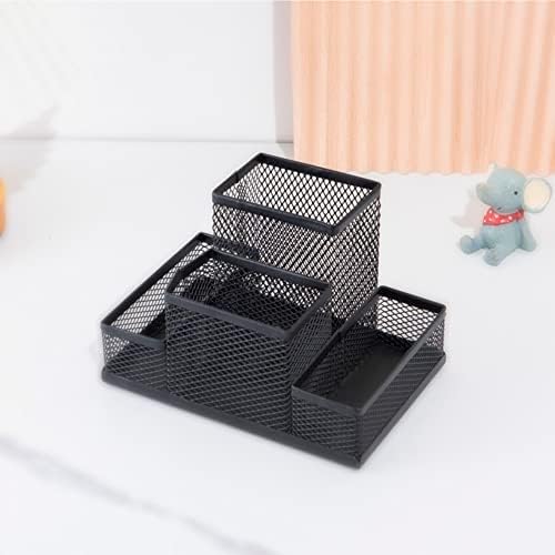 Desk Organizer Desktop Mesh Pen Pencil Holder Caddy with 4