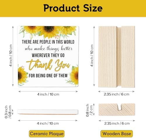 REWIDPARTY Thank You Gifts for Women Men Sunflower Ceramic Sign