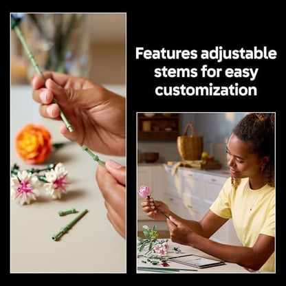 LEGO Botanicals Pretty Pink Flower Bouquet Building Set for Adults