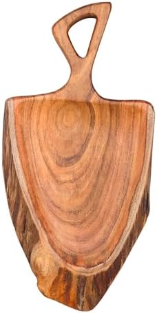 GoCraft Acacia Wood Live Edge Serving Platter with Handle