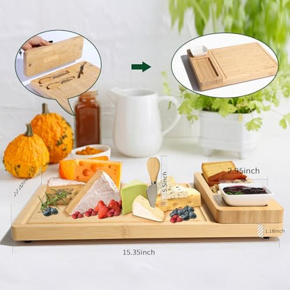 Charcuterie Boards Set, Large Cheese Board Set with Accessories