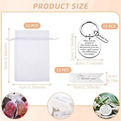 36 Pcs Employee Appreciation Gifts Bulk Thank You Keychains for