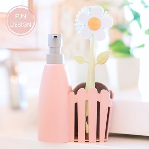 Vigar Florganic Kitchen Sink Caddy Set with Dish Soap Dispenser - Pink