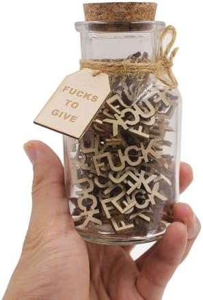 KUMLENMO fuck jar(5oz) Gift Jar,Fucks to Give,Fuck Wooden Cutout