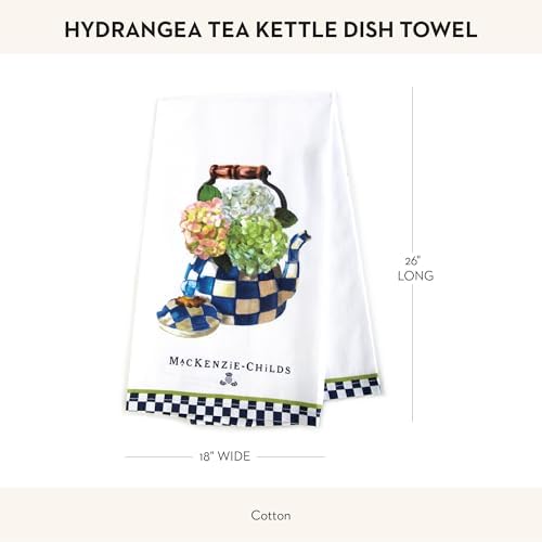 MACKENZIE-CHILDS Cotton Dish Towel, Hydrangea Tea Kettle
