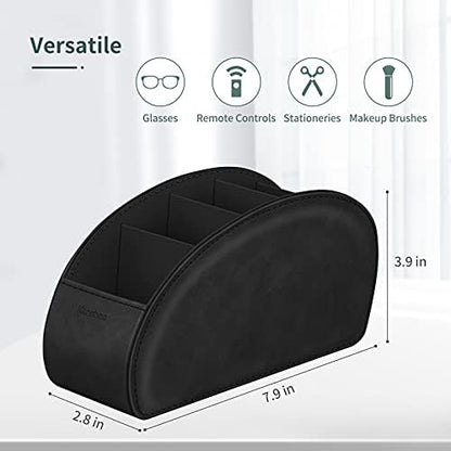 KENOBEE Remote Control Holder with 5 Compartments, Black