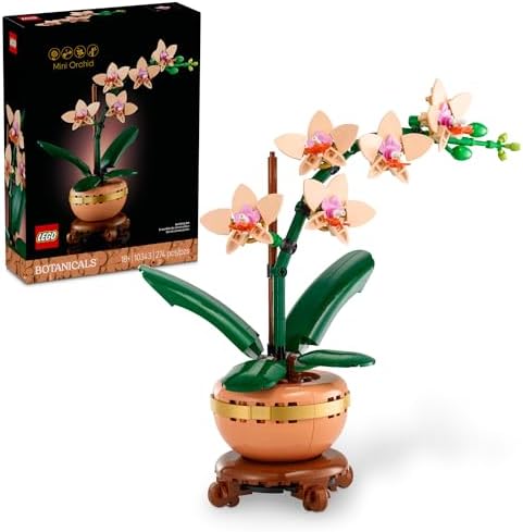 LEGO Botanicals Mini Orchid Building Set - Artificial, Fake Orchid for