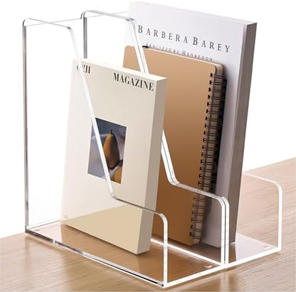 YUXUN Acrylic Magazine File Holder,Clear Desk Organizer File Holder