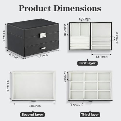 Dajasan Jewelry Organizer Box, Large Jewelry Boxes for Women Girls