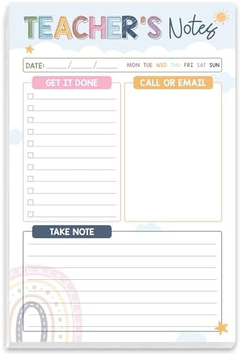 Teacher Notepad, Rainbow Boho To-Do List, New Teacher Gift