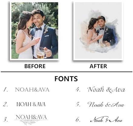 Dotride Watercolor Custom Couple Portrait Gift from Photo