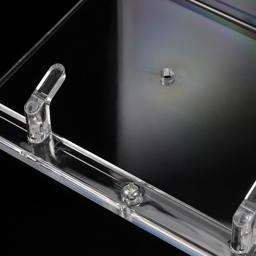 Tofficu Acrylic Wall Shelf with Hooks Narrow Floating Display Rack