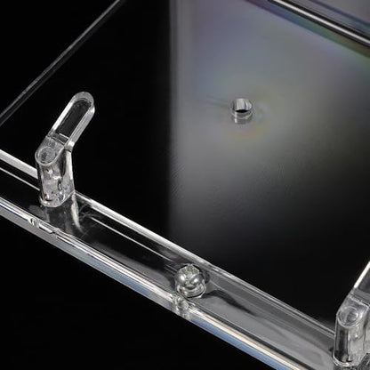 Tofficu Acrylic Wall Shelf with Hooks Narrow Floating Display Rack