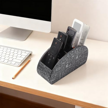 Remote Control Holder with 5 Compartments, Upgraded PU Leather TV