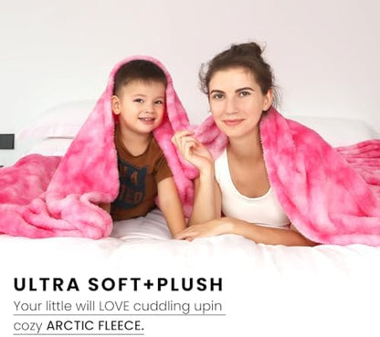 Pink Fleece Throw Blanket, Plush Soft Flannel Blanket for Sofa Couch