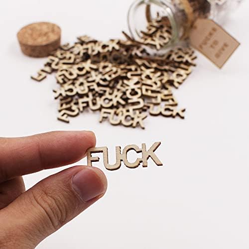 KUMLENMO fuck jar(5oz) Gift Jar,Fucks to Give,Fuck Wooden Cutout