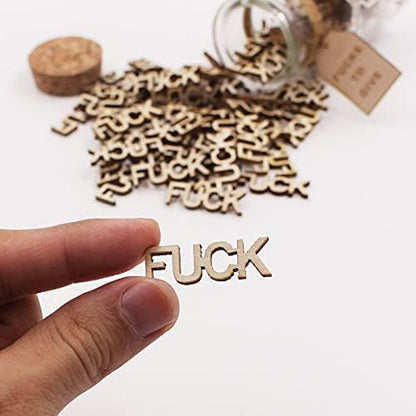 KUMLENMO fuck jar(5oz) Gift Jar,Fucks to Give,Fuck Wooden Cutout