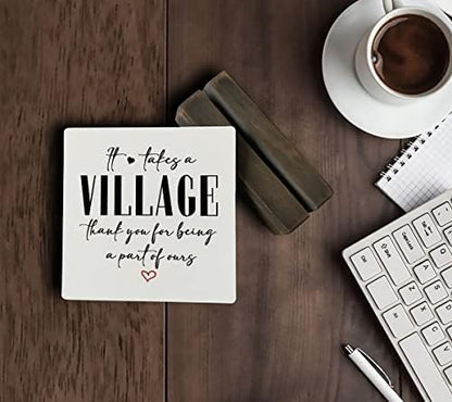 Thank You Wood Plaque Gift, It Takes A Village Thank You for Being A