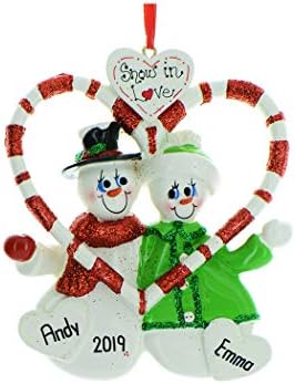 Personalized Our First Christmas Ornament 2026, Snowman Couple Candy
