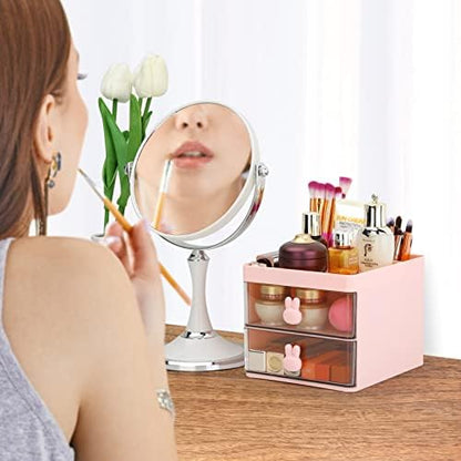 LETURE Small Desk Organizer With Drawer, Office Desktop Storage Box