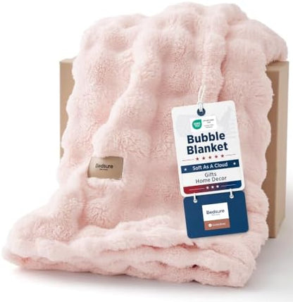 Bedsure Cloud Bubble Throw Blanket, Christmas Decor Gifts, Pink
