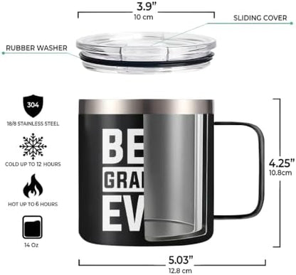 SANDJEST Grandpa Tumbler Insulated Coffee Mug with Handle 14oz Grandpa