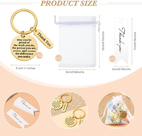 Yinkin 36 Pcs Employee Appreciation Thank You Keychains Gifts Bulk