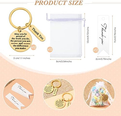 Yinkin 36 Pcs Employee Appreciation Thank You Keychains Gifts Bulk