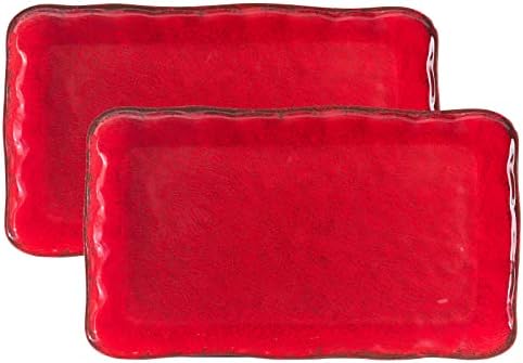 LEHAHA Christmas Melamine Platters for Serving Food, Colored Serving