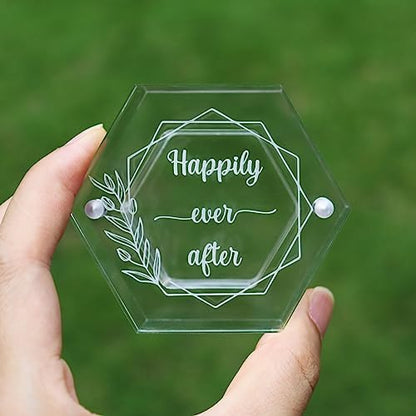 Engraved Wedding Ring Boxes for Ceremony Acrylic Ring Bearer Box for
