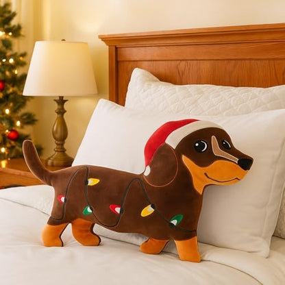 Tian Zhun Christmas Pillows Dachshund Pillows 13.8 x 12.21 Inch
