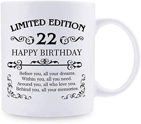 aiyaya 22nd Birthday Gifts for Women Men - 11 oz Coffee Mug - 22 Year
