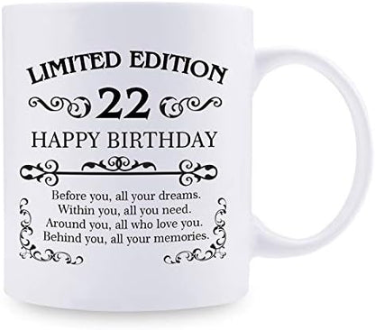 aiyaya 22nd Birthday Gifts for Women Men - 11 oz Coffee Mug - 22 Year