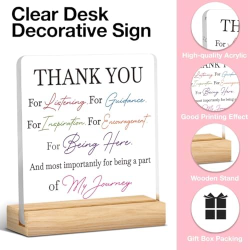 HTBIG Thank You Keepsake Thank Gifts, Home Office Desk Acrylic Sign