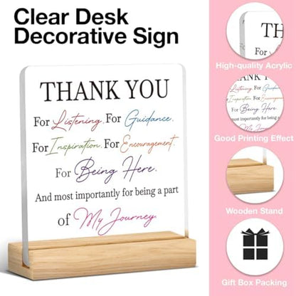 HTBIG Thank You Keepsake Thank Gifts, Home Office Desk Acrylic Sign