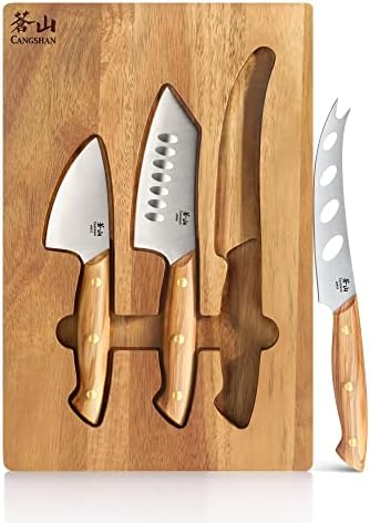 Cangshan 1027327 3-Piece Olive Wood Cheese Knife Set with Acacia