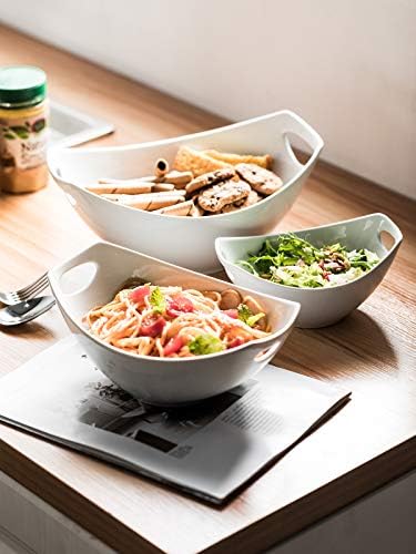 LAUCHUH Serving Dishes for Thanksgiving, White Serving Bowls with