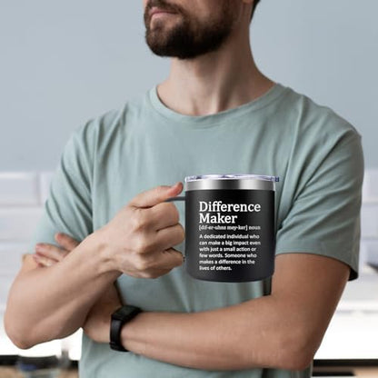 Fufendio Thank You Gifts for Men - Difference Maker Mug 14oz for
