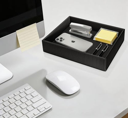 SITHON Valet Tray Desk Organizer PU Leather Catchall