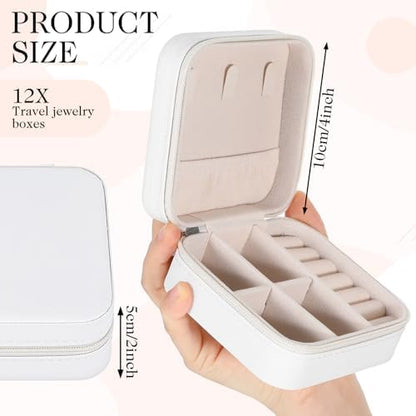 12 Pcs Mini Travel Jewelry Case Bridesmaid Proposal Gift Boxes Small