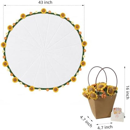 Ivydale 43inch Sunflowers Crochet Blanket Knitted Flower Bouquet Throw