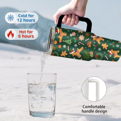 40oz Christmas Insulated Tumbler with Handle Straw, Gift for Men and