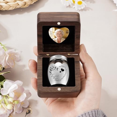 SOITIS Engraving Wooden Gift Box for Ashes, Customzied Small Urns for