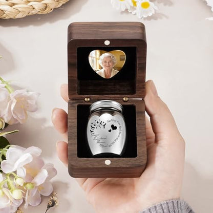 SOITIS Engraving Wooden Gift Box for Ashes, Customzied Small Urns for